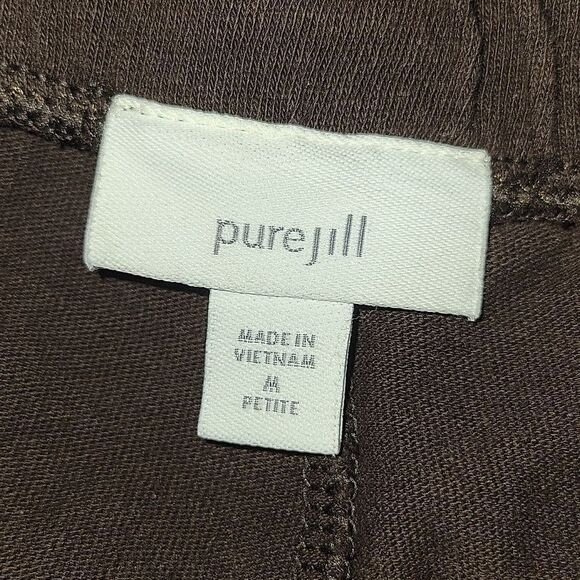Pure J Jill Women's Brown  Cotton Linen Blend Wide Leg Crop Pants Size PM Petite - Picture 5 of 7